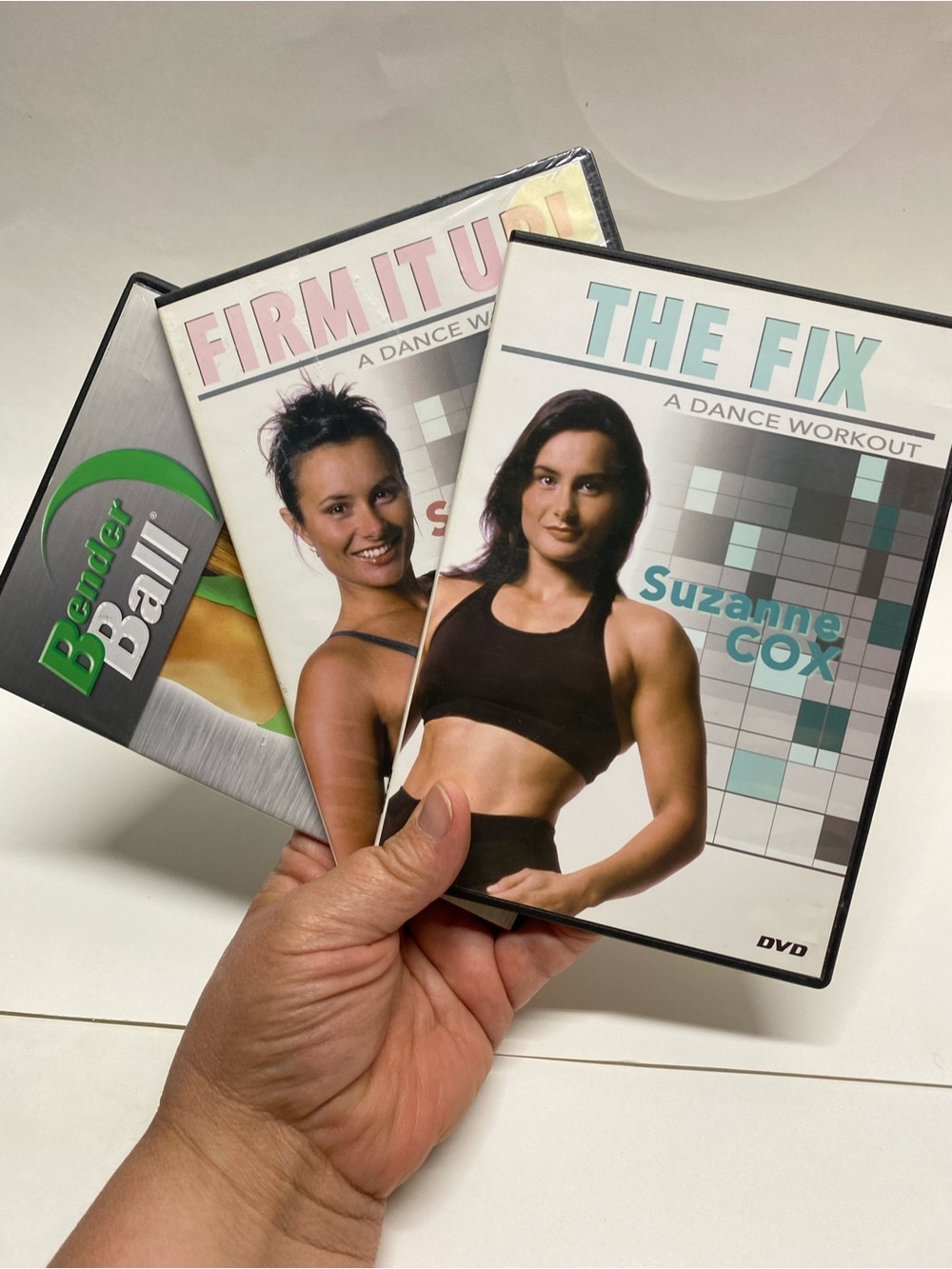 * Lot of 3 Fitness DVDs Suzanne Cox Dance Workout Firm It Up The Fix Bender Ball